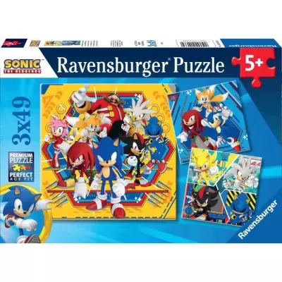 Puzzles Ravensburger 3x49 pièces - Les aventures de Sonic