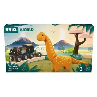 Circuit Dinosaure BRIO - Coffret Complet 12 pièces - Action de Jeu sans Pile