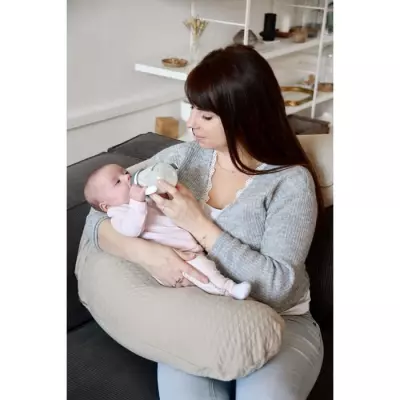 Coussin de grossesse et d'allaitement Big Flopsy™, Fleur de coton, Lin