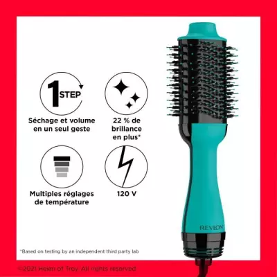 Brosse soufflante volumisante REVLON Teal Blue - Technologie ionique