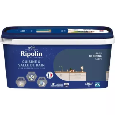 Peinture RIPOLIN Cuisine & Bain - Bleu de Bering - 2L