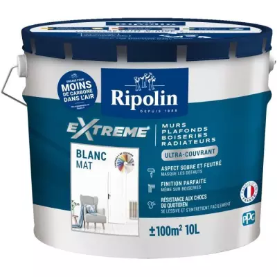 Peinture mur et plafond monocouche mat blanc 10L - Plus responsable - Made in France
