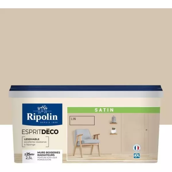 RIPOLIN ESPRIT DECO MULTI SUPPORTS LIN satin 2,5L
