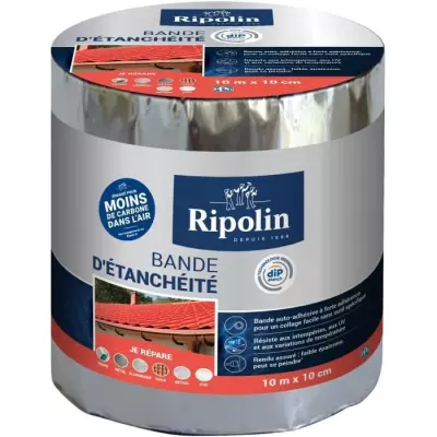 Bande d'étanchéité adhésive RIPOLIN 648105 Aluminium 10mx10cm | PEINTURE - VERNIS