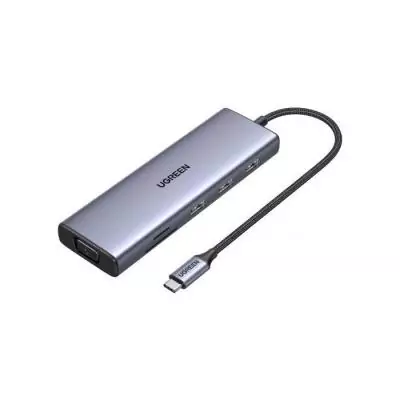 Hub USB-C 9 en 1 - UGREEN - HDMI, VGA, RJ45, SD, TF, USB-C - Noir