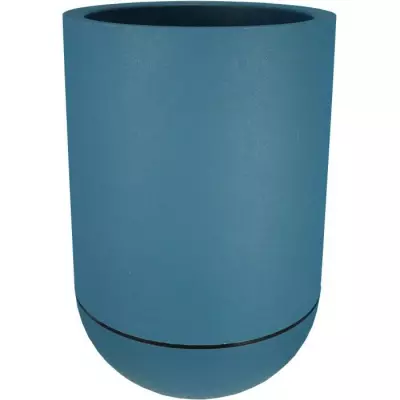 Bac à fleurs rond Riviera Granit Tulipe - Diamètre 40 cm - Bleu