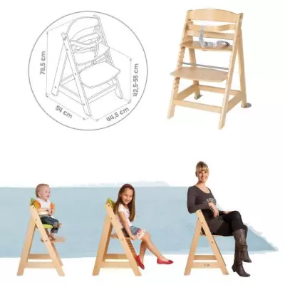 Chaise Haute Évolutive Born Up 2 en 1 + Transat Inclinable - Sternenzauber