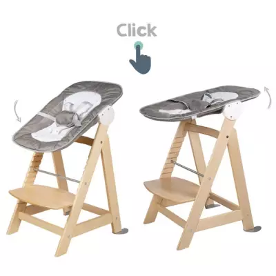 Chaise Haute Évolutive Born Up 2 en 1 + Transat Inclinable - Sternenzauber