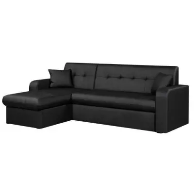 Canapé d'angle convertible noir - Contemporain - Eco-friendly