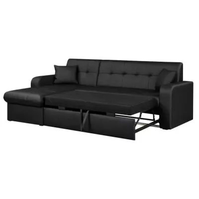 Canapé d'angle convertible noir - Contemporain - Eco-friendly