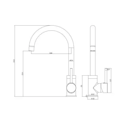 Mitigeur de cuisine Køben - ROUSSEAU - Noir - Design compact