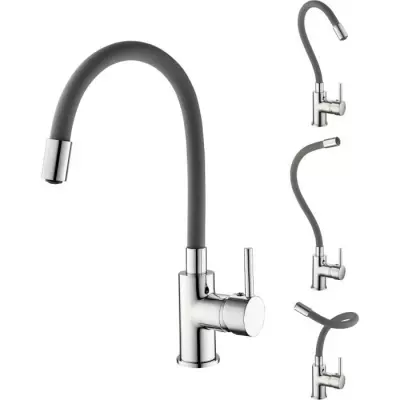 Mitigeur évier design - Gris - ROUSSEAU Ilo