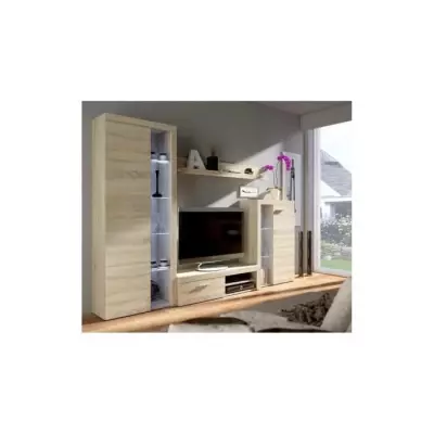 Meuble TV RUMBA - Style contemporain - Chêne Sonoma