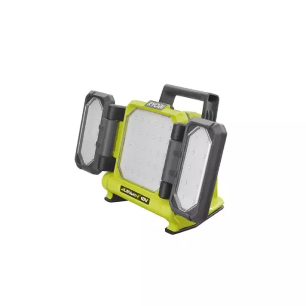RYOBI - Triple panneau lumineux LED 18V ONE+ - 3 intensités : 3000 / 1200 / 500 Lum. - panneaux 360°, panneau central 130° -