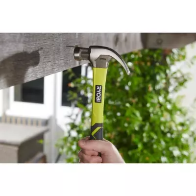 Marteau à griffe 560g en fibre de verre - RYOBI - Léger et résistant