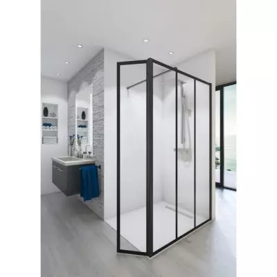 Paroi de douche kit BALEARES ATELIER N°8 - Verre Timeless 8 mm - L.140 x H.198 cm
