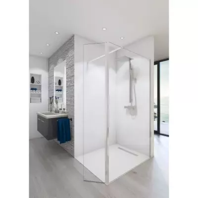 Paroi de douche en verre trempé AURYS BALEARES CLAIRE - L.90 cm x H.198 cm