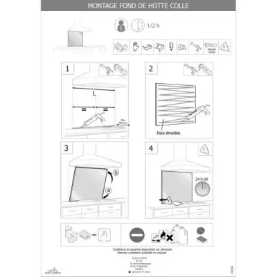 Credence Verre Noir Mat 45x60 - Saint Gobain