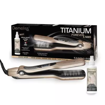 Coffret Forever Care - Lisseur vapeur titanium + sérum protecteur