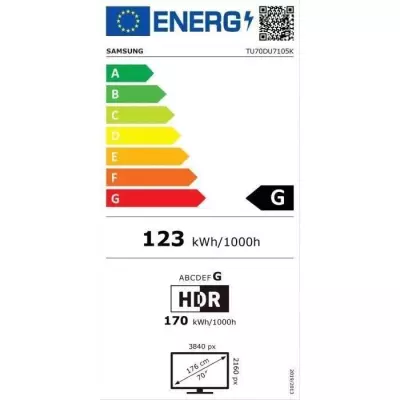 Téléviseur LED Samsung 70DU7105 - 4K UHD HDR Smart TV
