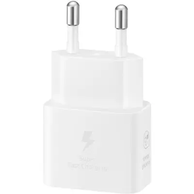 Chargeur secteur 25W pour Samsung avec cable USB-C - Blanc