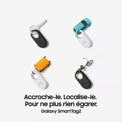 Accessoire Samsung Galaxy SmartTag2: Pack de 4 Noir et Blanc