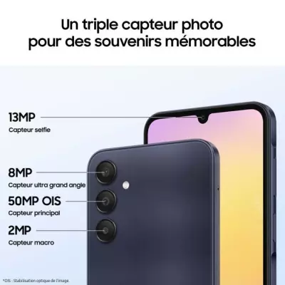 Samsung Galaxy A25 Smartphone 256Go 5G Bleu - Plus responsable et facilement réparable