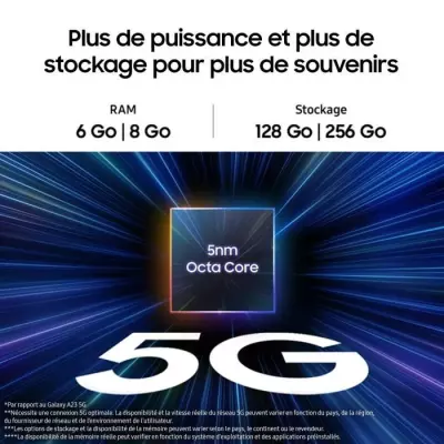 Samsung Galaxy A25 Smartphone 256Go 5G Bleu - Plus responsable et facilement réparable