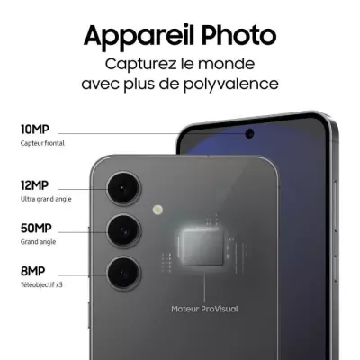 Samsung Galaxy S24 FE Smartphone 128 Go Graphite - Éco-responsable et facilement réparable