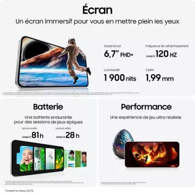 Samsung Galaxy S24 FE Smartphone 128 Go Bleu - Plus responsable et facilement réparable