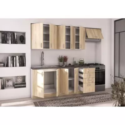 Ensemble cuisine modulable SARA - Chêne sonoma - L240cm