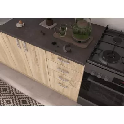 Ensemble cuisine modulable SARA - Chêne sonoma - L240cm