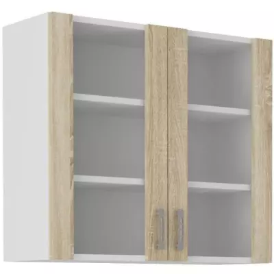 Meuble haut 2 portes chêne Sonoma - L80 x P31 x H71,5 cm