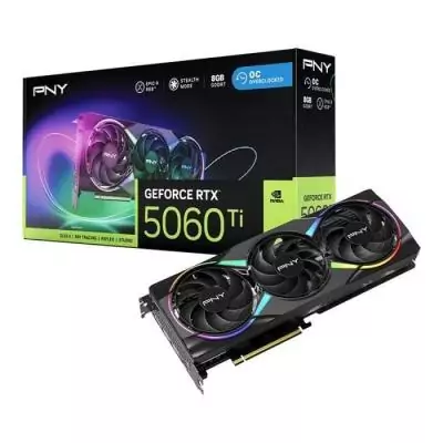 PNY - Carte graphique - GeForce RTX™ 5060 Ti - 8GB - ARGB Overclocked Triple Fan DLSS 4