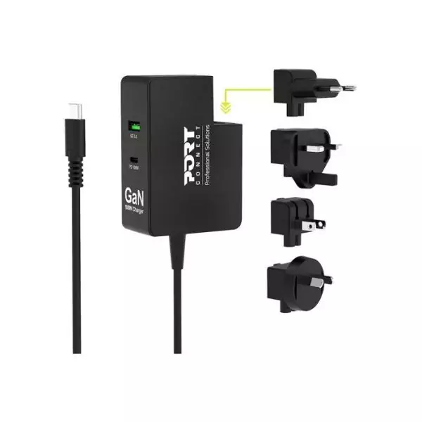 PORT Connect adaptateur secteur - USB, 24 pin USB-C - 100 Watt