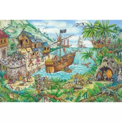 Jeu de puzzle Fantastique Schmidt Spiele - Dans la baie aux pirates - 100 pièces