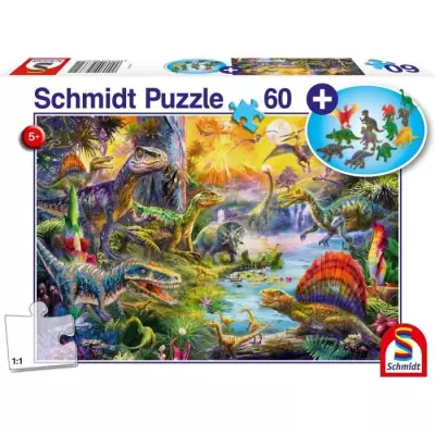 Puzzle Dinosaures - avec 60 pcs de figurines - Schmidt Spiele