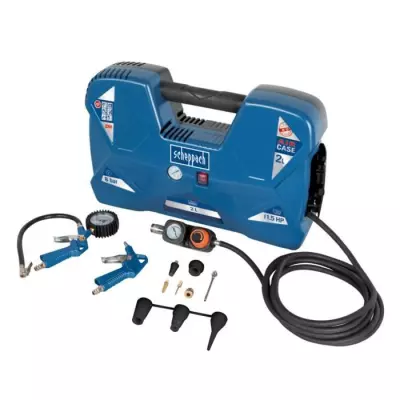 Compresseur portatif Scheppach AIR CASE - 1100W, 2L - 8 bars