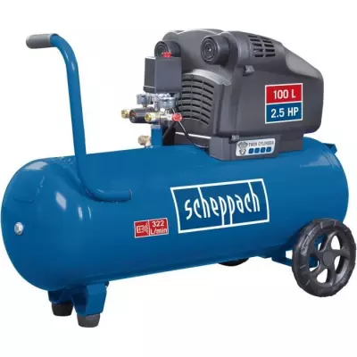 Compresseur d'air horizontal double cylindres Scheppach HC105DC - 100L