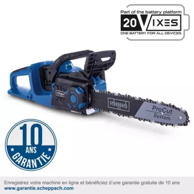 Tronçonneuse sans fil SCHEPPACH 20V IXES - Coupe 33,5cm