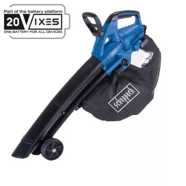 Souffleur / Aspirateur et Broyeur sans fil BC-BLV720-X - 2 poignées + sangle - SCHEPPACH 20V IXES - sans batterie ni chargeur