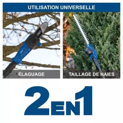 Ensemble Elagueuse + Taille-haies sans fil SCHEPPACH 20V - Pratique et polyvalent