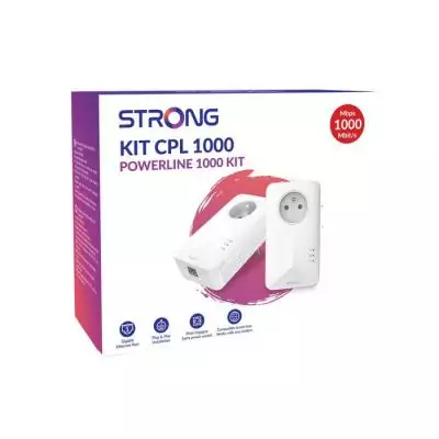 STRONG - Kit CPL 1000 Mbps - Toute Box/Routeur - Port Gigabit + Prise Filtrée - Plug & Play - Internet Haut Débit - Streaming