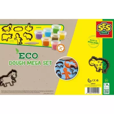 Kit de pâte à modeler géant écologique (7x90 g avec outils)