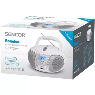 Lecteur Radio CD SENCOR SPT 2700 WH Blanc - Compact et polyvalent