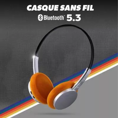 Casque sans fil - T'nb - Origin - Bluetooth - Autonomie jusqu'a 40h - Arceau réglable - Noir/gris