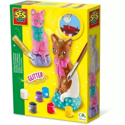 Moulage et peinture - Chat - SES CREATIVE - Kit 6 couleurs