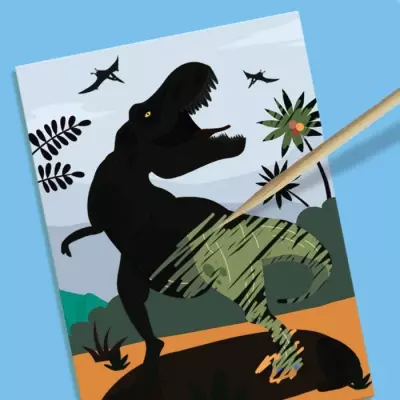 Kit Dinosaures 2 en 1 - Mouler, peindre et scratcher