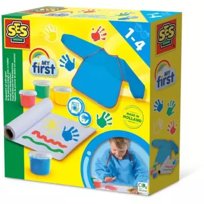 Kit de peinture au doigt pour enfants avec tablier - SES CREATIVE
