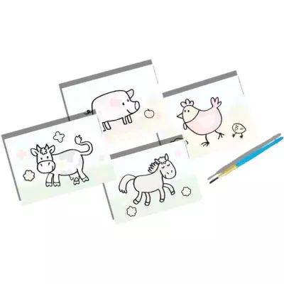 Coloriage à l'eau Animaux de la Ferme - Créez des œuvres d'art sans dégâts
